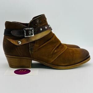 Miz Mooz Women's Bucky Hazelnut Leather Western Ankle Boots Size 41 EU/9.5-10 US